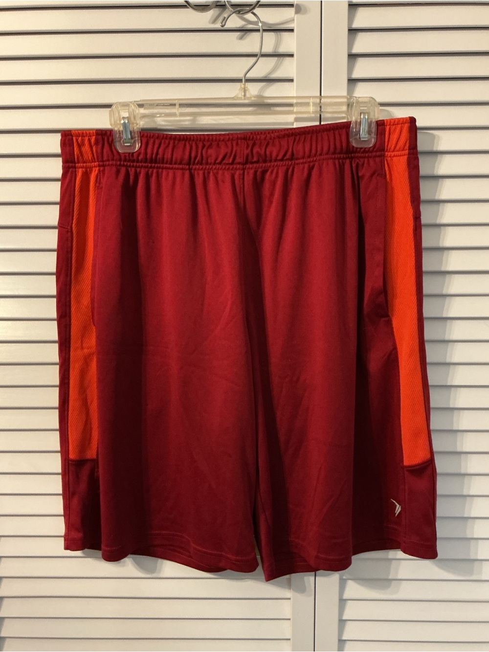 Old Navy Men's Maroon Shorts with Orange Side Panels